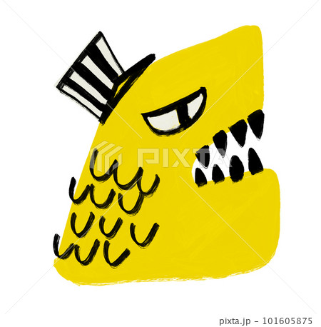 Monster character illustration yellow black fun cartoon doodle oil painting art Monster character illustration yellow black fun cartoon doodle oil painting art 101605875