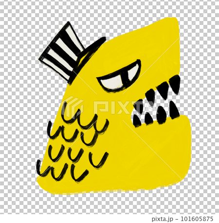 Monster character illustration yellow black fun cartoon doodle oil painting art Monster character illustration yellow black fun cartoon doodle oil painting art 101605875