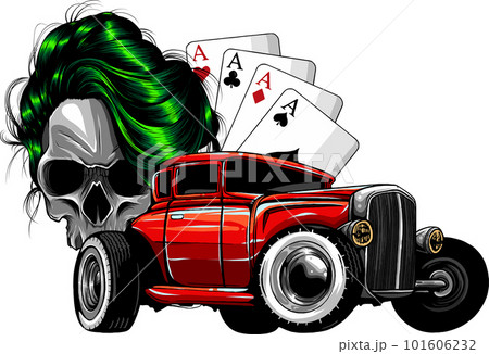 vector illustration of Vintage Hot Rod Car on white background vector illustration of Vintage Hot Rod Car on white background 101606232
