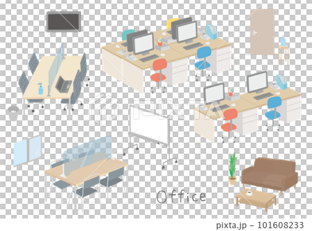 手繪辦公室插圖集（彩色/無輪廓） 101608233