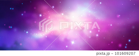 Space vector background with realistic nebula and shining stars. Magic colorful galaxy with stardust 101609207