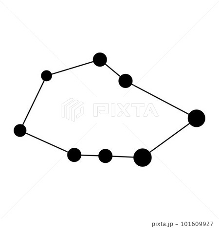 Vela constellation map. Vector illustration. Vela constellation map. Vector illustration. 101609927