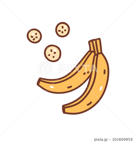 Cute bananas isolated on white background 101609959
