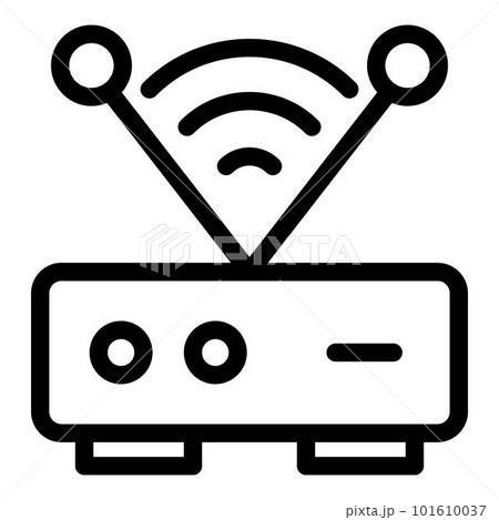 Wireless router icon. Outline wireless router vector icon for web design isolated on white background 101610037