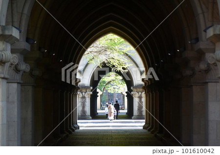 東京大学の回廊を歩く。 東京大学の回廊を歩く。 101610042