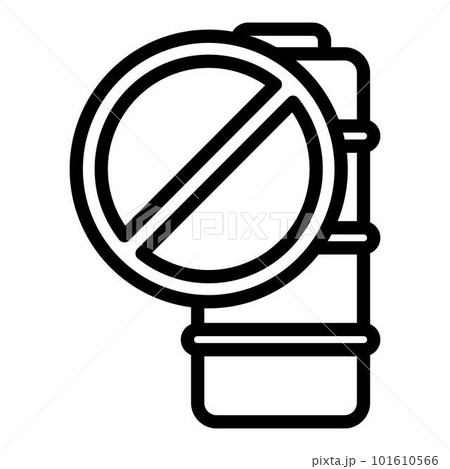 Broken battery icon. Outline broken battery vector icon for web design isolated on white background 101610566