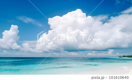 美しいサンゴ礁の海と雲 美しいサンゴ礁の海と雲 101610640
