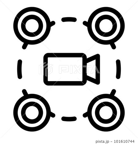 Team online meeting icon. Outline team online meeting vector icon for web design isolated on white background Team online meeting icon. Outline team online meeting vector icon for web design isolated on white background 101610744