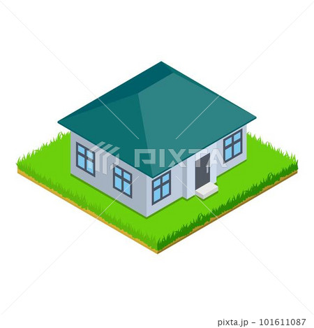 Rustic house icon. Isometric illustration of rustic house vector icon for web 101611087