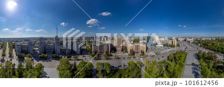 City aerial on Derzhprom and Karazin University 101612456