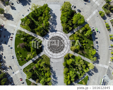 Freedom Square central fountain circle look down 101612845