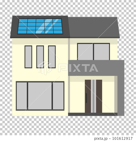 有太陽電池板的一個簡單的房子1 有太陽電池板的一個簡單的房子1 101612917