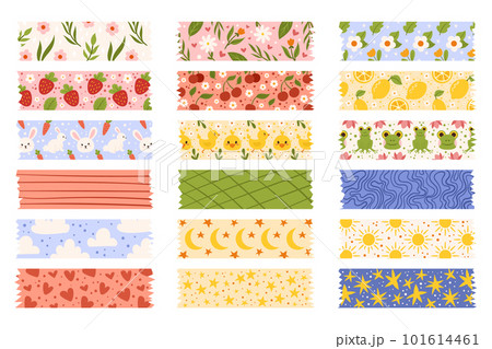 Set Of Decorative Tape, In Vibrant And Whimsical Designs, Perfect For Adding A Pop Of Color And Personality To Project 101614461