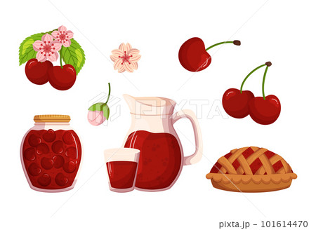 Cherry Berry Foods Set, Delectable Products Made From Hand-picked Fruits, Ensuring Freshness And Quality 101614470