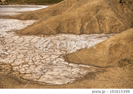 Landscape near by mud volcanoes 101615399