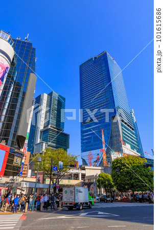 東京 渋谷駅前の都市風景 渋谷スクランブル交差点 東京 渋谷駅前の都市風景 渋谷スクランブル交差点 101615686