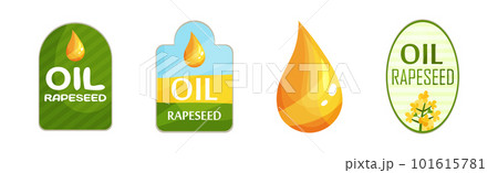 Vegetarian Rapeseed Oil Label and Golden Drop Vector Set Vegetarian Rapeseed Oil Label and Golden Drop Vector Set 101615781