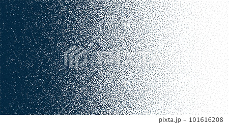 Stipple pattern, dotted geometric background. Stippling, dotwork drawing, shading using dots. Pixel disintegration, random halftone effect. White noise grainy texture. Vector illustration 101616208