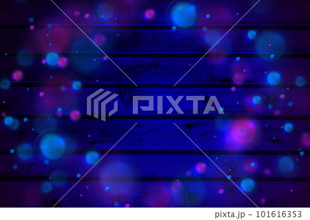 Blue and purple bokeh lights on dark wooden wallのイラスト素材 [101616353] - PIXTA