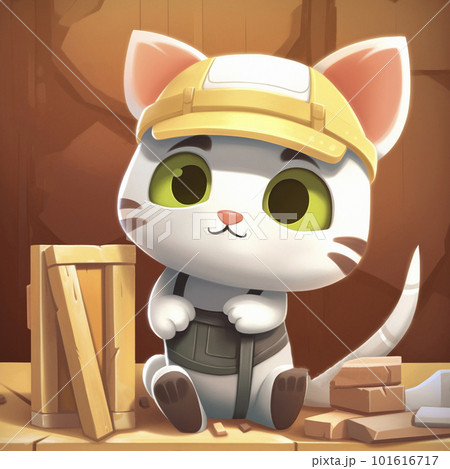 Labor Day, the union of all workers. Kitten in a helmet Labor Day, the union of all workers. Kitten in a helmet 101616717