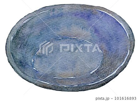 食器の水彩イラスト 黒いお皿 食器の水彩イラスト 黒いお皿 101616893