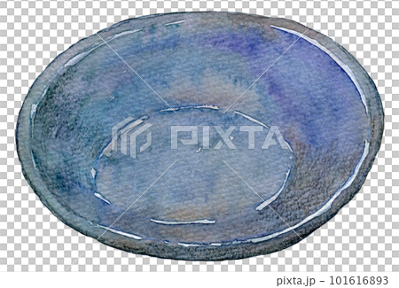 食器の水彩イラスト 黒いお皿 食器の水彩イラスト 黒いお皿 101616893