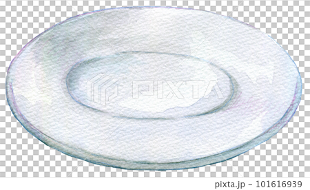 食器の水彩イラスト 白いお皿 食器の水彩イラスト 白いお皿 101616939