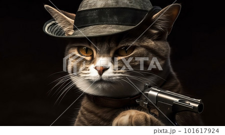 猫が銃を構える:AI作品 猫が銃を構える:AI作品 101617924