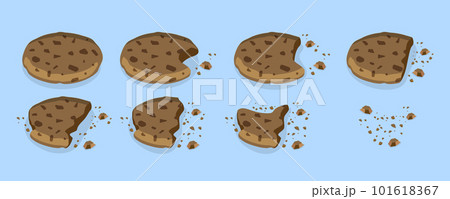 3D Isometric Flat Vector Set of Bitten Cookies 3D Isometric Flat Vector Set of Bitten Cookies 101618367