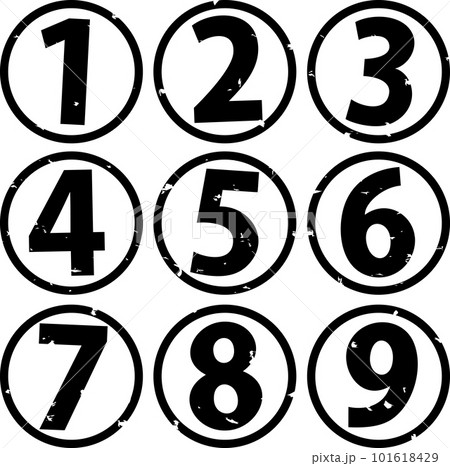1から9までの数字の判子のイラスト素材 [101618429] - PIXTA