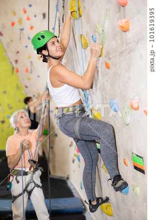 Climbing Equipment Carabiners Helmet And Blue Rope Stock Photo - Download  Image Now - iStock
