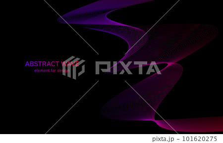 Abstract wave element for design. Digital frequency track equalizer. Stylized line art background. Colorful shiny wave with lines created using blend tool. Curved wavy line, smooth stripe. Vector. Abstract wave element for design. Digital frequency track equalizer. Stylized line art background. Colorful shiny wave with lines created using blend tool. Curved wavy line, smooth stripe. Vector. 101620275