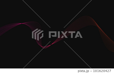 Abstract wave element for design. Digital frequency track equalizer. Stylized line art background. Colorful shiny wave with lines created using blend tool. Curved wavy line, smooth stripe. Vector. 101620427