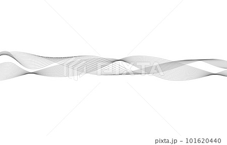 Abstract wave element for design. Digital frequency track equalizer. Stylized line art background. Vector illustration. Wave with lines created using blend tool. Curved wavy line, smooth stripe. 101620440
