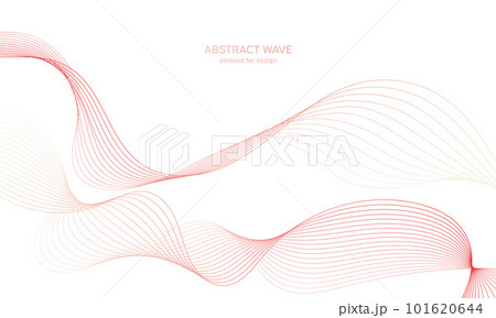 Abstract colorful wave element for design. Digital frequency track equalizer. Stylized line art background.Vector illustration.Wave with lines created using blend tool.Curved wavy line, smooth stripe 101620644