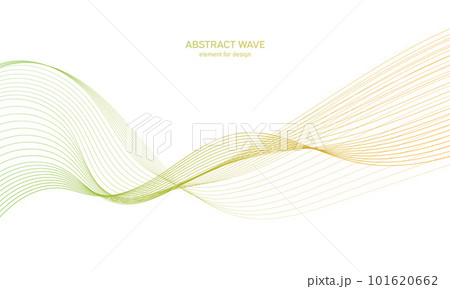 Abstract colorful wave element for design. Digital frequency track equalizer. Stylized line art background.Vector illustration.Wave with lines created using blend tool.Curved wavy line, smooth stripe 101620662