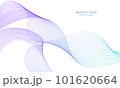 Abstract colorful wave element for design. Digital frequency track equalizer. Stylized line art background.Vector illustration.Wave with lines created using blend tool.Curved wavy line, smooth stripe 101620664