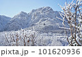 雪化粧した晴天の山と樹氷 101620936