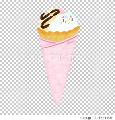 hand drawn illustration of chocolate banana crepe 101621406