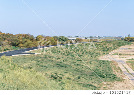 河川敷の堤防整備 整備された入間川流域 2023.04　a-4 クールライトカラー 101621417