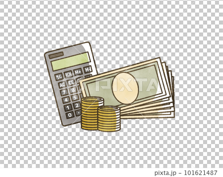 現金と電卓 101621487