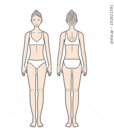 女性_タイプB_全身_太線_ブラ 101621591