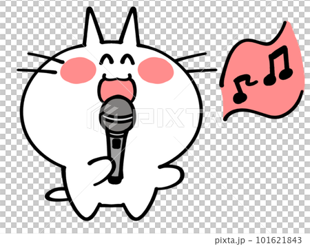 Beautiful voice cat illustration material doing karaoke Beautiful voice cat illustration material doing karaoke 101621843