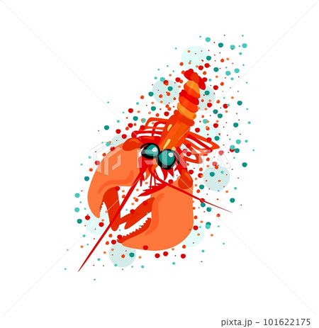 Vector bright isolated illustration of a lobster. 101622175
