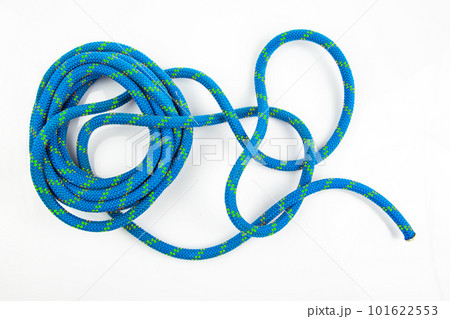 Durable Colored Rope For Climbing Equipment On A White Background