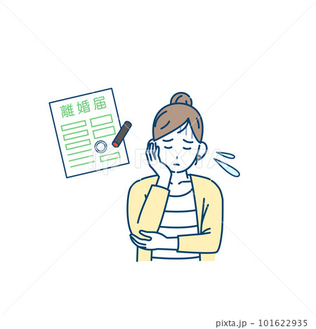 離婚を考える妻のイラスト 離婚を考える妻のイラスト 101622935