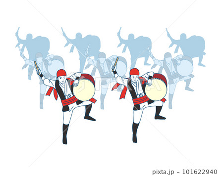 エイサーを踊る男性のイラスト 101622940