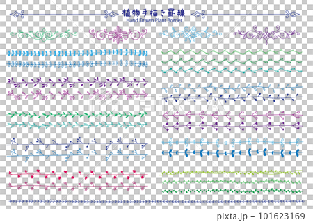 シンプルな花のラインセット 101623169