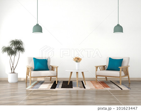 interior living room with armchair. 3D render 101623447