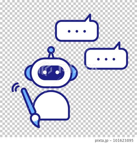 Image illustration of AI that draws illustrations upon receiving instructions 101623895